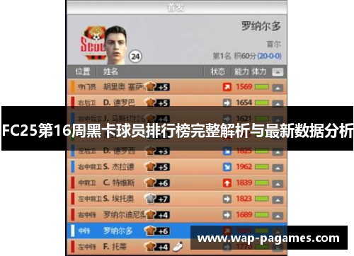 FC25第16周黑卡球员排行榜完整解析与最新数据分析